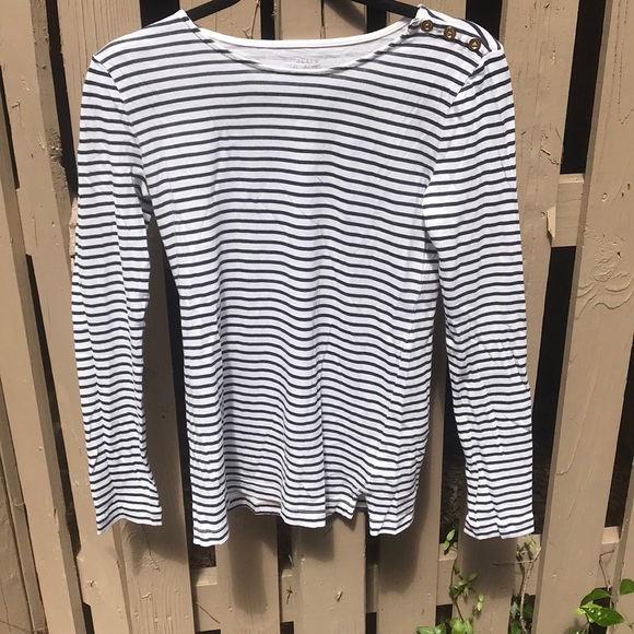 J-Crew Navy and White Striped Painter Tee - Picture 3 of 4